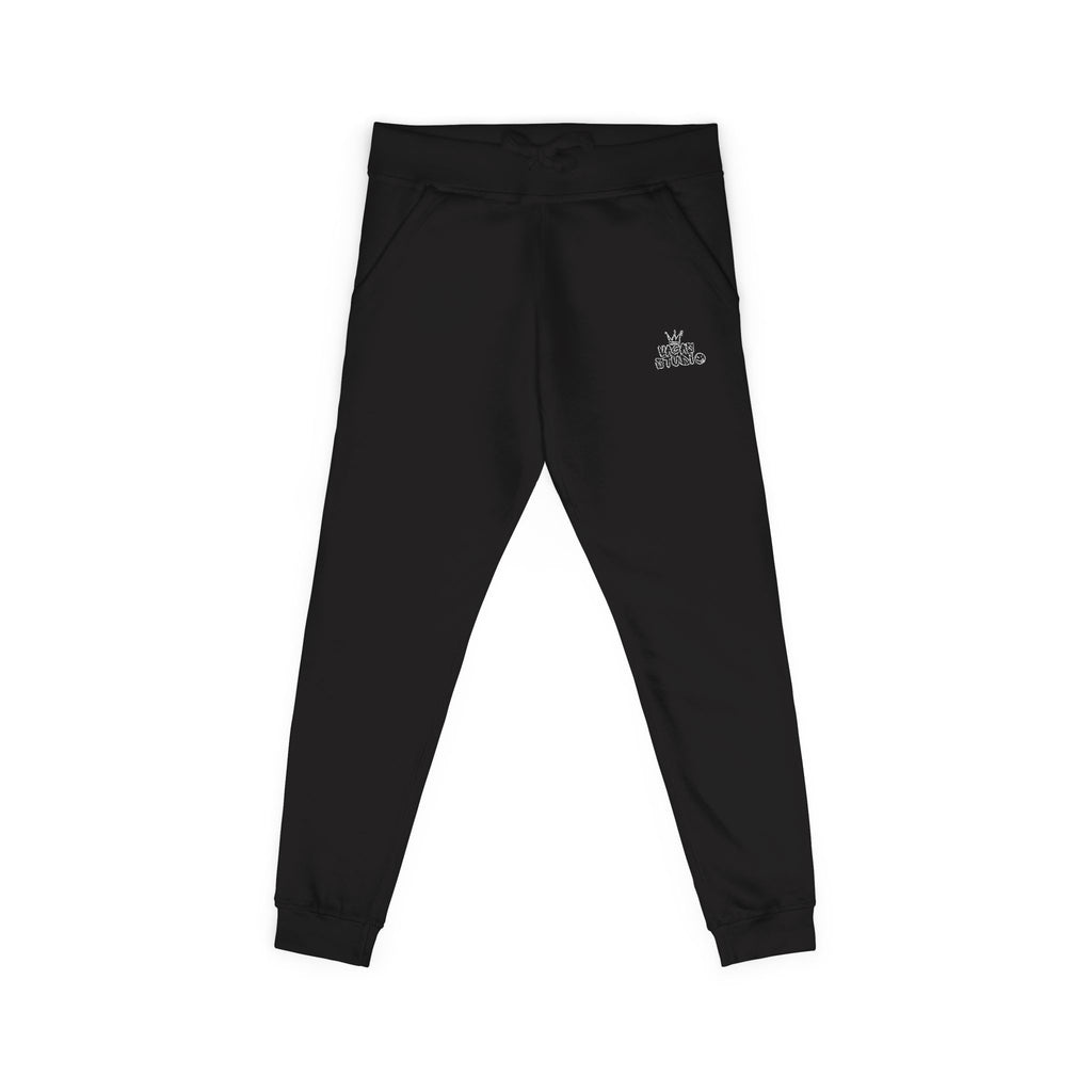 VAGAS studio  —  Embroidered Black Fleece Sweatpants